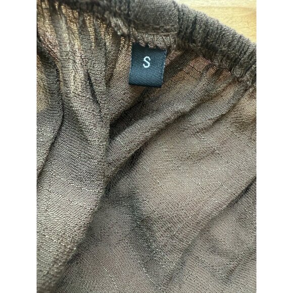 Boutique Boho Puff Long Sleeve Tie Wrap Crop Top Sz S Mocha Mousse Indie Sleaze - Picture 5 of 6